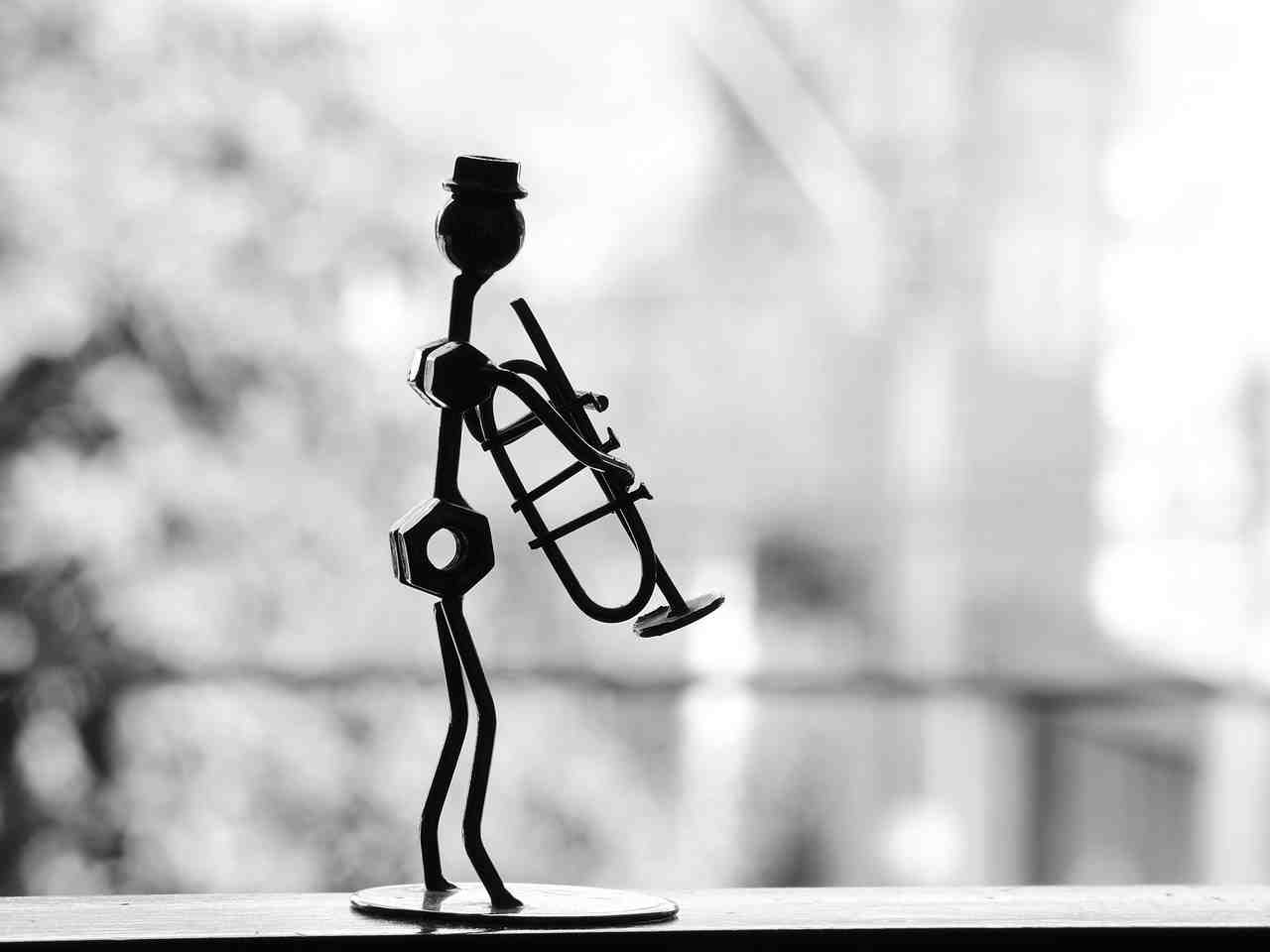 musicien, trompette, métal